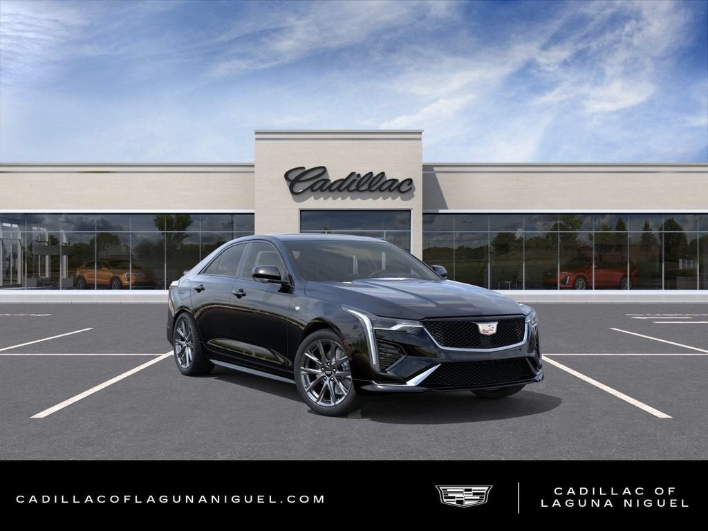 2026 Cadillac CT4 Sport in Black Raven — front three-quarter view