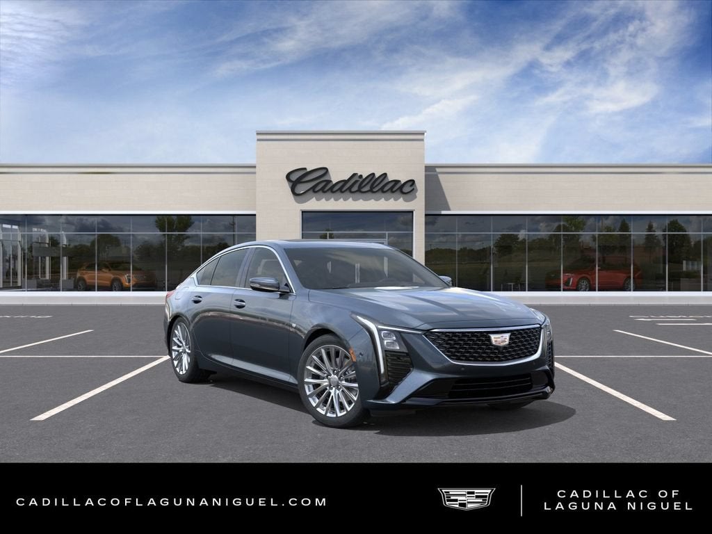 2026 Cadillac CT5 Premium Luxury in Deep Space Metallic — front three-quarter view