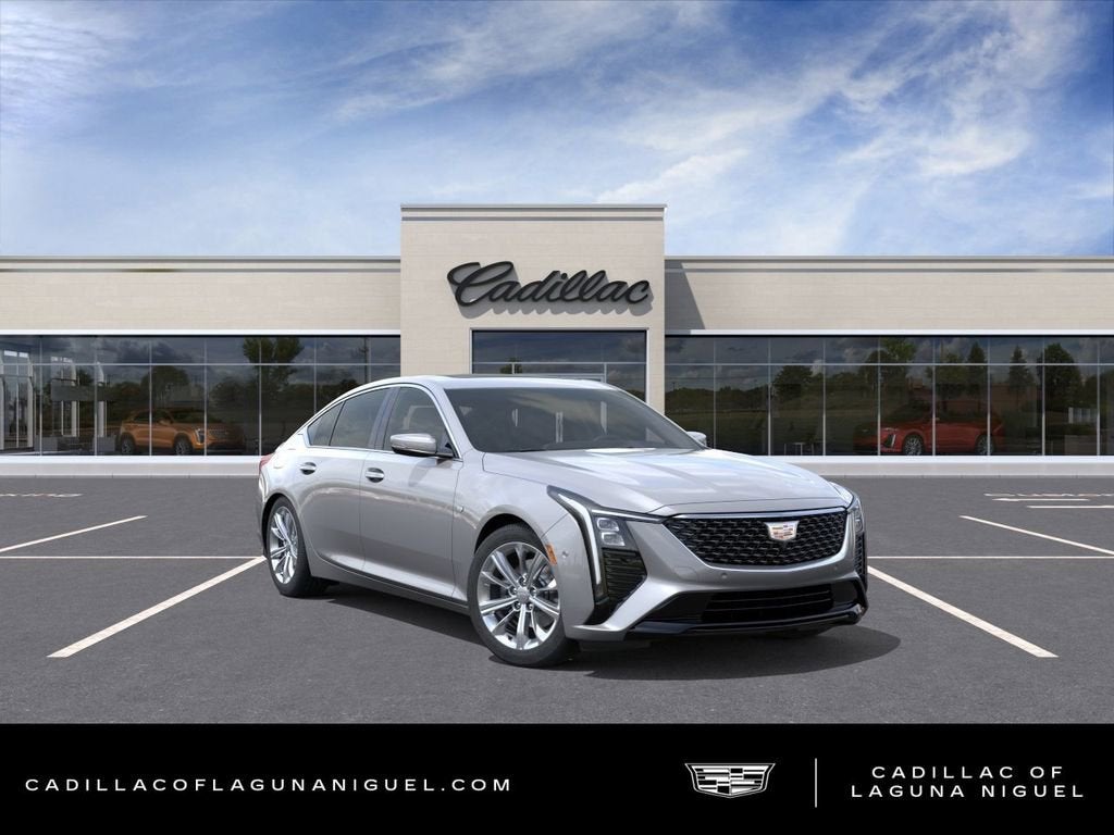 2026 Cadillac CT5 Premium Luxury in Argent Silver Metallic — front three-quarter view