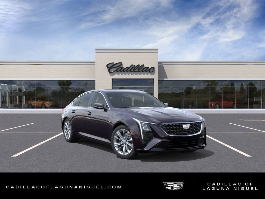 2026 Cadillac CT5 Premium Luxury in Midnight Sky Metallic — front three-quarter view