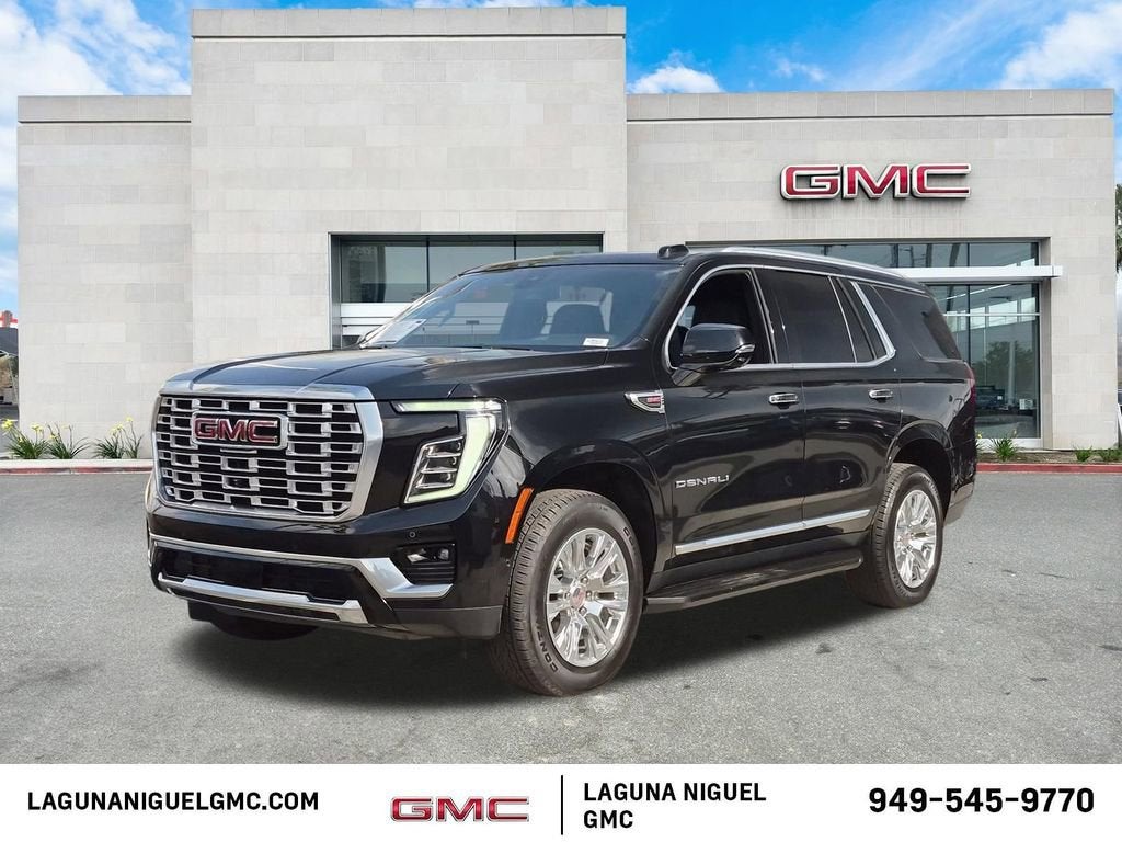 2025 GMC Yukon Denali in Onyx Black — front three-quarter view
