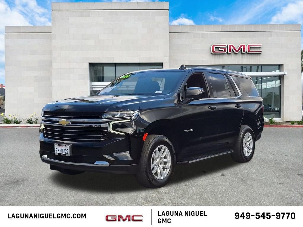 2024 Chevrolet Tahoe LT in Black — front three-quarter view