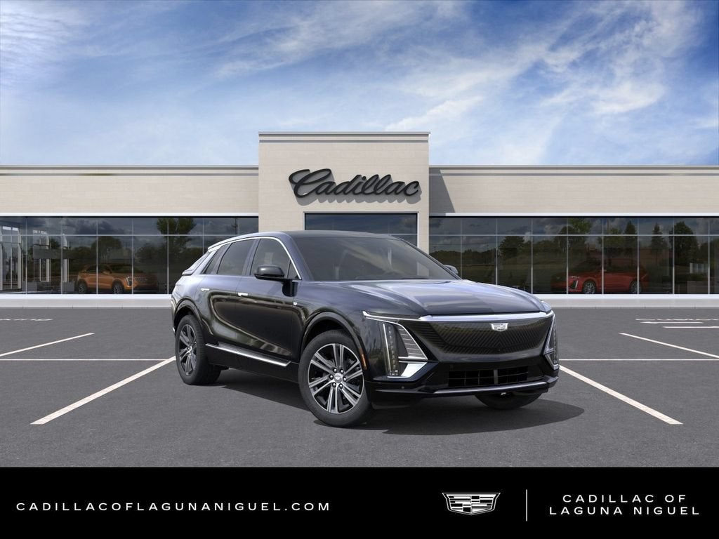 2026 Cadillac LYRIQ Luxury in Stellar Black Metallic — front three-quarter view