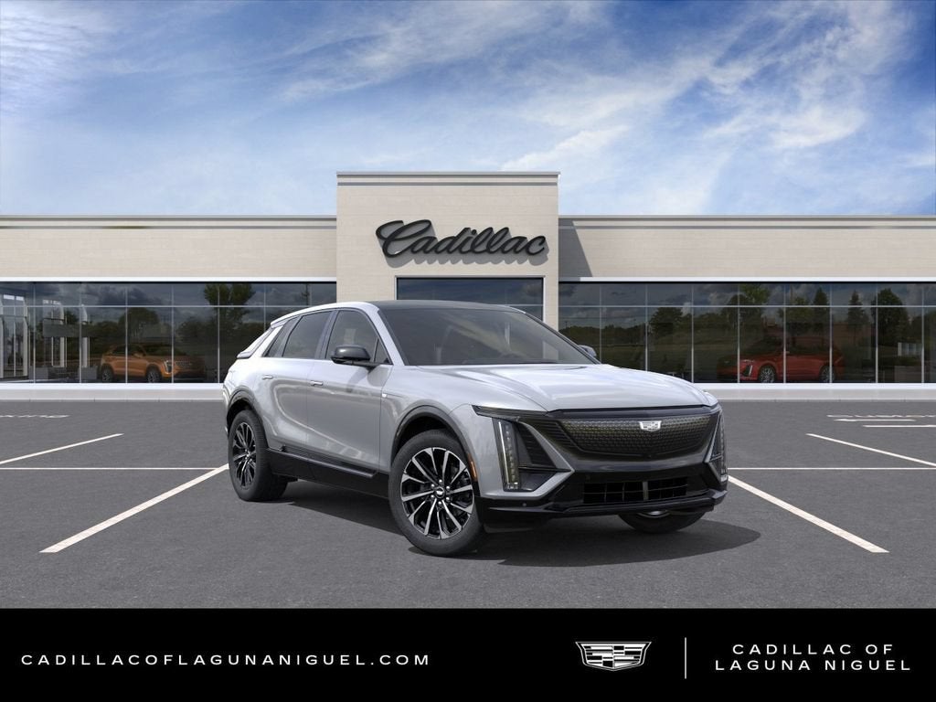 2026 Cadillac LYRIQ Premium Sport in Argent Silver Metallic — front three-quarter view