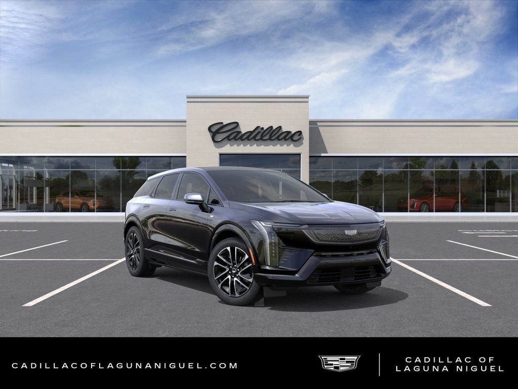 2027 Cadillac OPTIQ Sport in Black Raven — front three-quarter view